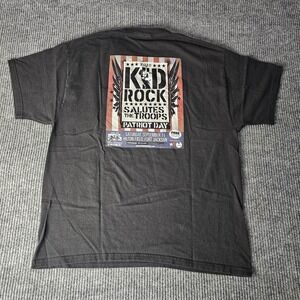 Kid Rock Salutes The Troops Shirt Mens XL Black Patriot Day Graphic Tee 2010